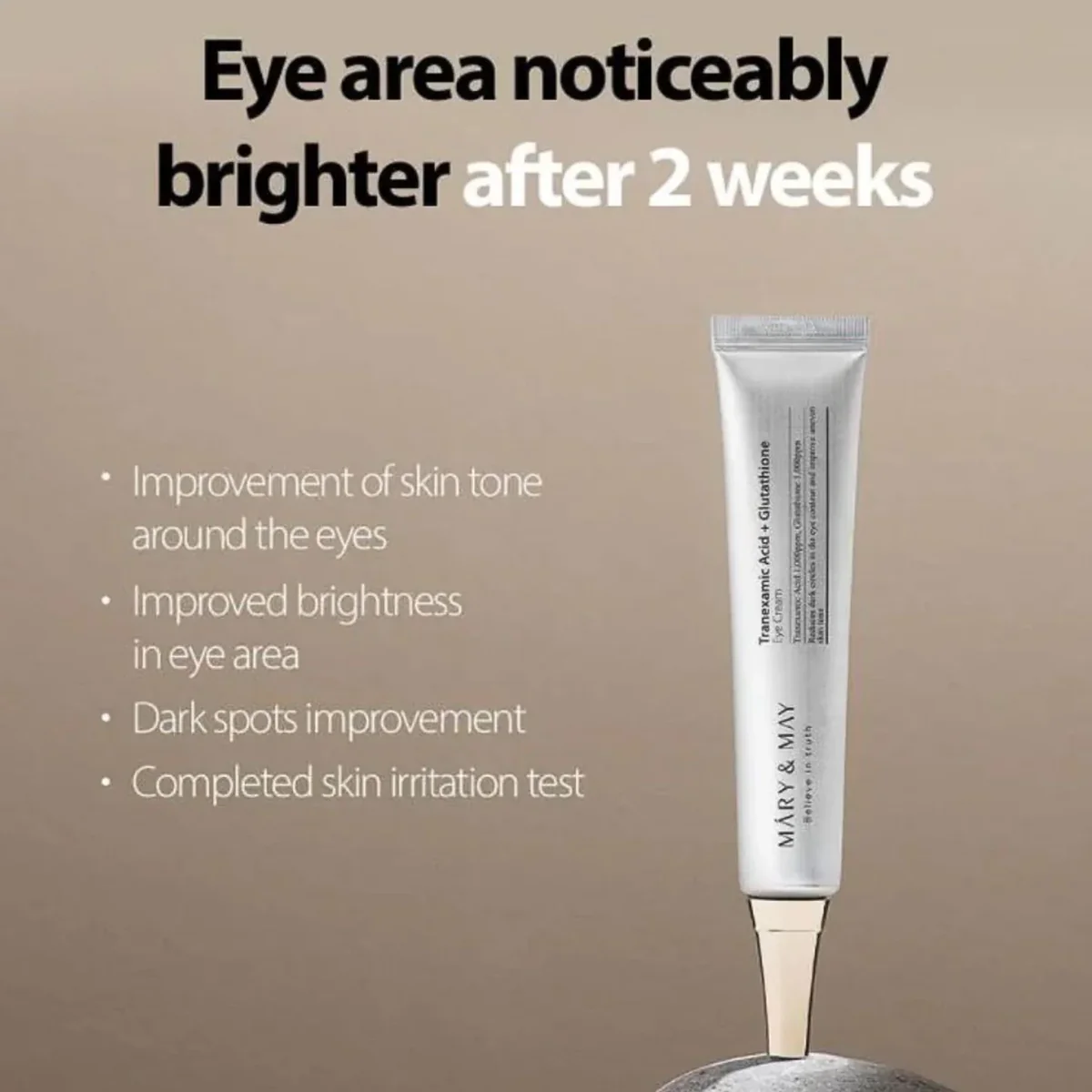 ⁦MARY & MAY Tranexamic Acid + Glutathion Eye Cream - 12ml⁩ - الصورة ⁦3⁩